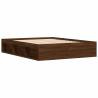 Brown Oak Bed Frame 140x190 cm - Stylish & Durable | HipoMarket