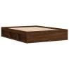 Brown Oak Bed Frame 140x190 cm - Stylish & Durable | HipoMarket