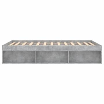 Modern Concrete Grey Bed Frame 135x190 cm Double - HipoMarket