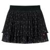 Kids' Skirt Tiered Ruffle Design Black 104 Size 104 (3-4y) 