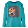 Kids' T-shirt with Long Sleeves Dark Aqua 140 Colour aqua Size 140 (9-10y) 