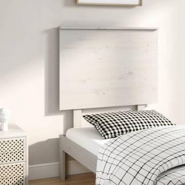 Bed Headboard White - Solid Pine | Stylish & Rustic Design