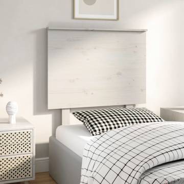 Bed Headboard White - Solid Pine | Stylish & Rustic Design