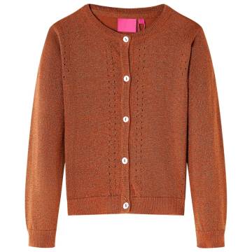 Kids' Knitted Cardigan in Cognac - Soft & Stylish | HipoMarket