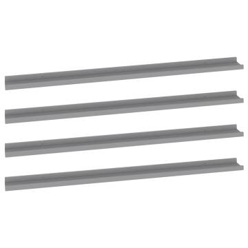 Stylish 4pcs Grey Wall Shelves - Maximize Your Space