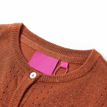 Kids' Knitted Cardigan in Cognac - Soft & Stylish | HipoMarket