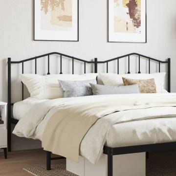 Stylish Black Metal Headboard - 193 cm | HipoMarket