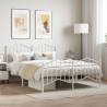 Metal Bed Frame with Headboard and Footboard White 150x200 cm King Size Colour white Size 150 x 200 cm Model with headboard & footboard 