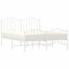 Metal Bed Frame with Headboard & Footboard - King Size White