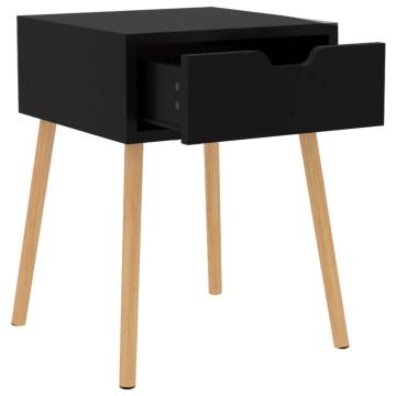 High Gloss Black Bedside Cabinets - 2 pcs | HipoMarket