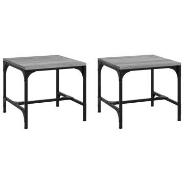 Stylish Grey Sonoma Side Tables - 2 pcs, 40x40x35 cm