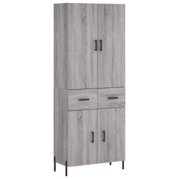 Stylish Highboard Grey Sonoma - Durable Engineered Wood