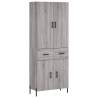 Stylish Highboard Grey Sonoma - Durable Engineered Wood