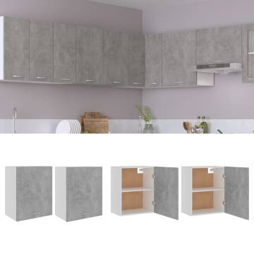 Concrete Grey Hanging Cabinets - 2 pcs 50x31x60 cm