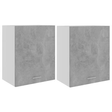 Concrete Grey Hanging Cabinets - 2 pcs 50x31x60 cm