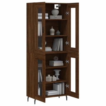 Stylish Highboard Brown Oak - 69.5x34x180 cm | HipoMarket