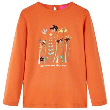 Kids' Long Sleeve T-Shirt - Burnt Orange 116 | Hipomarket