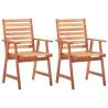 Outdoor Dining Chairs 2 pcs Solid Acacia Wood Colour brown Quantity in Package 2 Number of 1 