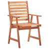 Outdoor Dining Chairs Set - Solid Acacia Wood - 2pcs