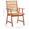 Outdoor Dining Chairs Set - Solid Acacia Wood - 2pcs