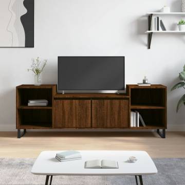 Stylish Brown Oak TV Cabinet | 160x35x55 cm Engineered Wood