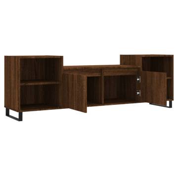 Stylish Brown Oak TV Cabinet | 160x35x55 cm Engineered Wood