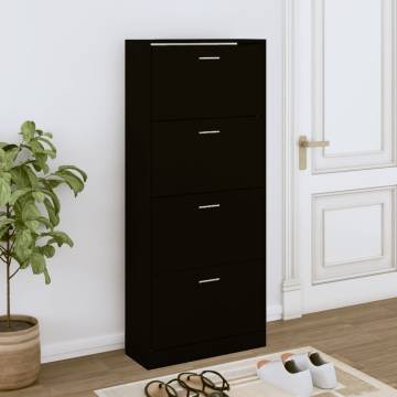 Shoe Cabinet Black 63x24x147 cm - Stylish Storage Solution