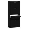 Shoe Cabinet Black 63x24x147 cm - Stylish Storage Solution