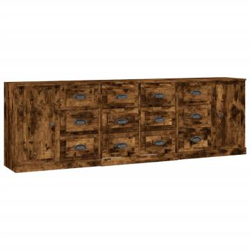 Elegant 3-Piece Smoked Oak Sideboards | Durable & Stylish