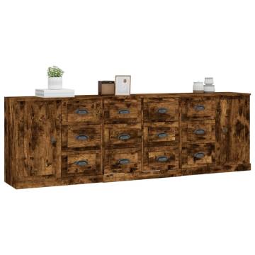 Elegant 3-Piece Smoked Oak Sideboards | Durable & Stylish