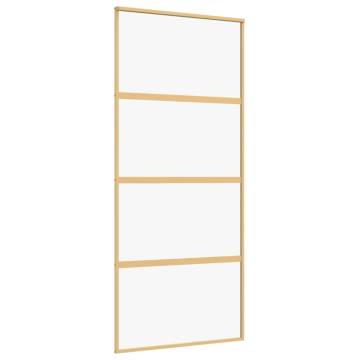 Sliding Door Gold 90x205 cm - Clear ESG Glass & Aluminium