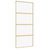 Sliding Door Gold 90x205 cm - Clear ESG Glass & Aluminium