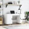 Elegant White Desk 140x50x75 cm - Engineered Wood | HipoMarket