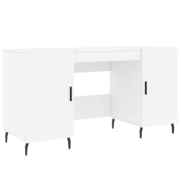 Elegant White Desk 140x50x75 cm - Engineered Wood | HipoMarket