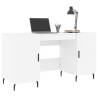 Elegant White Desk 140x50x75 cm - Engineered Wood | HipoMarket