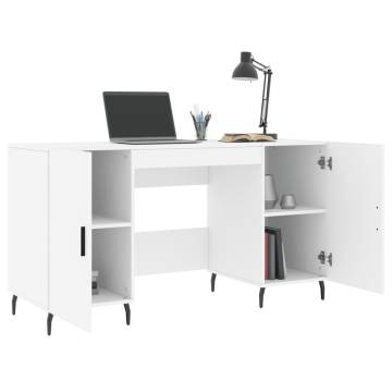 Elegant White Desk 140x50x75 cm - Engineered Wood | HipoMarket