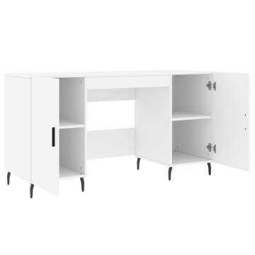 Elegant White Desk 140x50x75 cm - Engineered Wood | HipoMarket