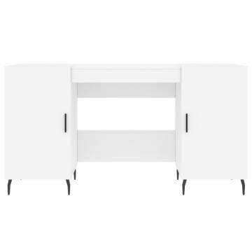 Elegant White Desk 140x50x75 cm - Engineered Wood | HipoMarket