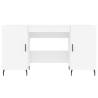 Elegant White Desk 140x50x75 cm - Engineered Wood | HipoMarket