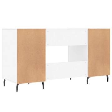 Elegant White Desk 140x50x75 cm - Engineered Wood | HipoMarket