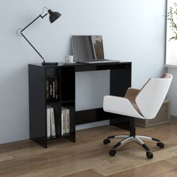 Modern Black Notebook Desk - Engineered Wood | HipoMarket