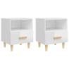 High Gloss White Bedside Cabinets - Scandinavian Design