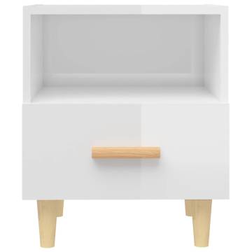 High Gloss White Bedside Cabinets - Scandinavian Design