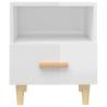 High Gloss White Bedside Cabinets - Scandinavian Design