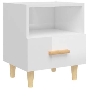 High Gloss White Bedside Cabinets - Scandinavian Design