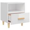 High Gloss White Bedside Cabinets - Scandinavian Design