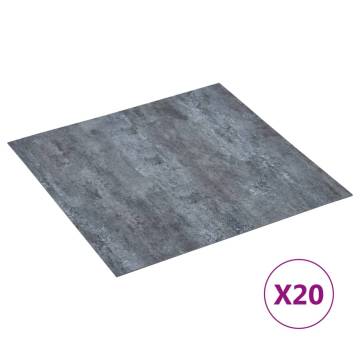 Self-Adhesive Grey Marble Flooring Planks - 20 Pcs PVC