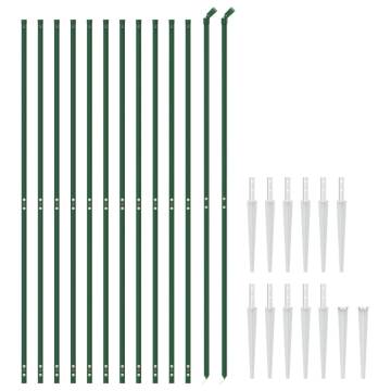 Wire Mesh Fence with Spike Anchors Green 1.6x25m | HipoMarket