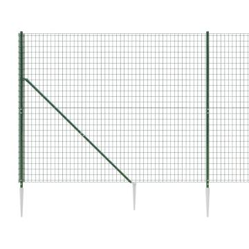 Wire Mesh Fence with Spike Anchors Green 1.6x25m | HipoMarket