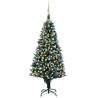 Artificial Pre-lit Christmas Tree with Ball Set & Pinecones - 210cm